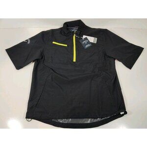 Callaway Weather Series 1/4 Zip Short Sleeve Golf Windbreaker Mens M Black NWT